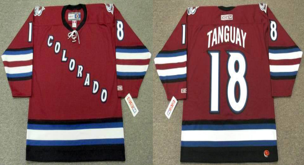 2019 Men Colorado Avalanche 18 Tanguay red CCM NHL jerseys